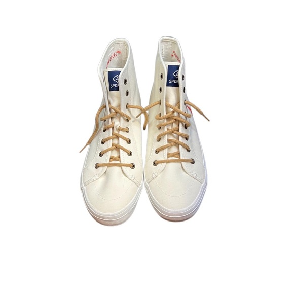 Hand Embroidered Sperry Baseball Hightops​ - Picture 3 of 7
